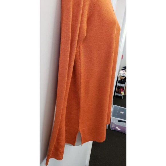 Karen Scott Crewneck Sweater Top‎ Women's XS Orange Red Seam-Front Soft NEW - Picture 7 of 10